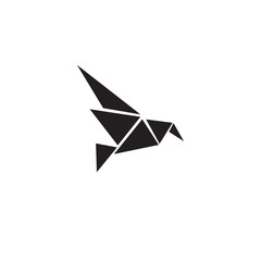 Origami style of bird logo design vector template