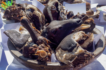 Boiled lamb's head. A delicacy of the nomadic people.