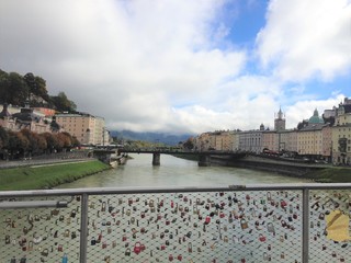 Locks on bridge in Europe