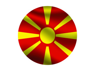 Macedonia Waving national flag with inside sticker round circke isolated on white background. original colors and proportion. Vector illustration, from countries flag set