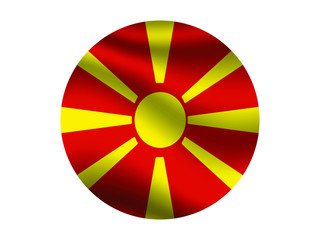 Obraz premium Macedonia Waving national flag with inside sticker round circke isolated on white background. original colors and proportion. Vector illustration, from countries flag set