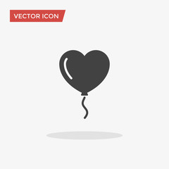 Heart Balloon Icon in trendy flat style isolated on grey background. Vector illustration, EPS10.