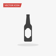 Beer bottle Icon in trendy flat style isolated on grey background. Glass bottle symbol for your web site design, logo, app, UI. Vector illustration, EPS10.