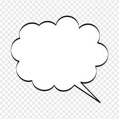 White comic speech bubbles on transparent background. Vector Illustration and graphic elements.