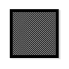 Black and white photo frame with shadows isolated on white background. Vector illustration - Vector