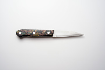 Used chef choice Kitchen knife isolated on white background