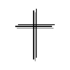 Black cross symbol isolated on a white background - Eps 10 vector and illustration