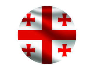 Obraz premium Georgia Waving national flag with inside sticker round circke isolated on white background. original colors and proportion. Vector illustration, from countries flag set