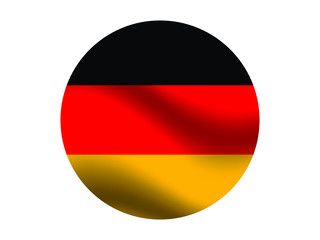 Obraz premium Germany Waving national flag with inside sticker round circke isolated on white background. original colors and proportion. Vector illustration, from countries flag set