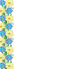 Obraz premium Meadow, summer flowers. An ornament of colorful, meadow flowers. Beauty in nature. Vector illustration.