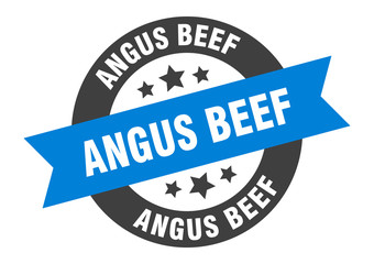 Fototapeta premium angus beef sign. angus beef blue-black round ribbon sticker
