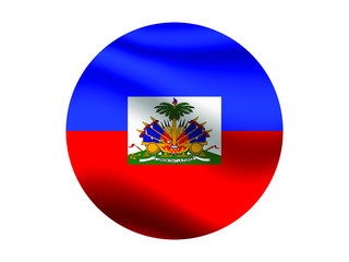Obraz premium Haiti Waving national flag with inside sticker round circke isolated on white background. original colors and proportion. Vector illustration, from countries flag set