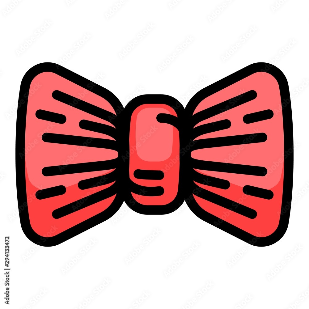 Poster textile red bow tie icon. outline textile red bow tie vector icon for web design isolated on white b