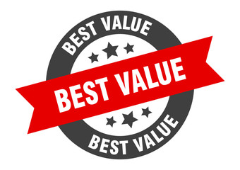 Fototapeta premium best value sign. best value black-red round ribbon sticker