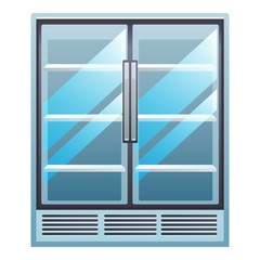 Drinks fridge icon. Cartoon of drinks fridge vector icon for web design isolated on white background