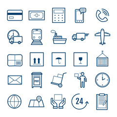 Collection of modern vector line delivery icons for web, print, mobile apps design - 294133629