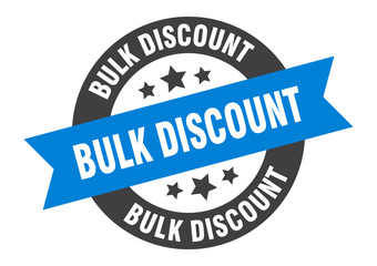 Fototapeta premium bulk discount sign. bulk discount blue-black round ribbon sticker
