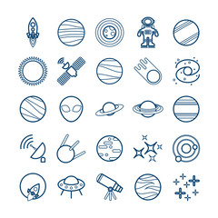 Vector line space icons set for web, print, mobile apps design - 294133689