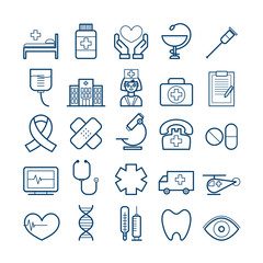 Vector line medicine icons set for web, print, mobile apps design - 294133692