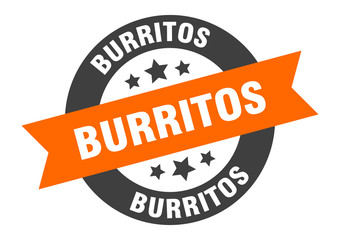 Obraz premium burritos sign. burritos orange-black round ribbon sticker