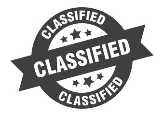 Obraz premium classified sign. classified black round ribbon sticker