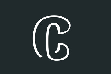 c cc letter line logo design premium