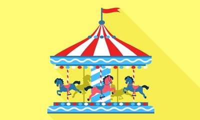 Horse carousel icon. Flat illustration of horse carousel vector icon for web design
