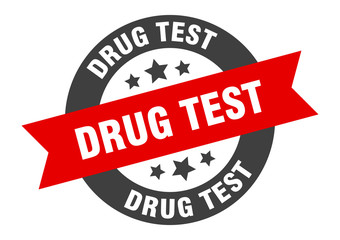 Fototapeta premium drug test sign. drug test black-red round ribbon sticker