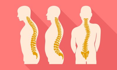 Human spine disease icon. Flat illustration of human spine disease vector icon for web design