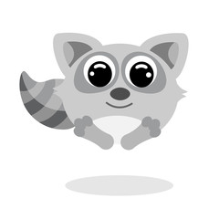 raccoon flat vector