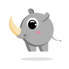 rhinoceros flat vector