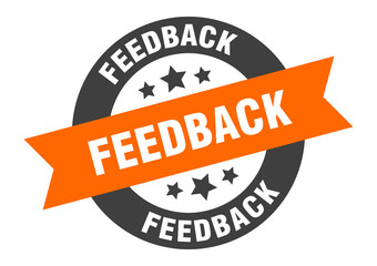 Obraz premium feedback sign. feedback orange-black round ribbon sticker