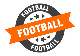 Obraz premium football sign. football orange-black round ribbon sticker