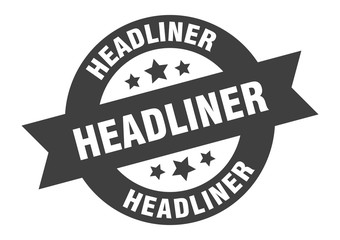 Obraz premium headliner sign. headliner black round ribbon sticker