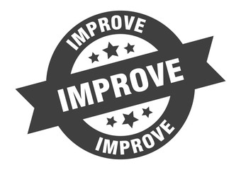 Fototapeta premium improve sign. improve black round ribbon sticker