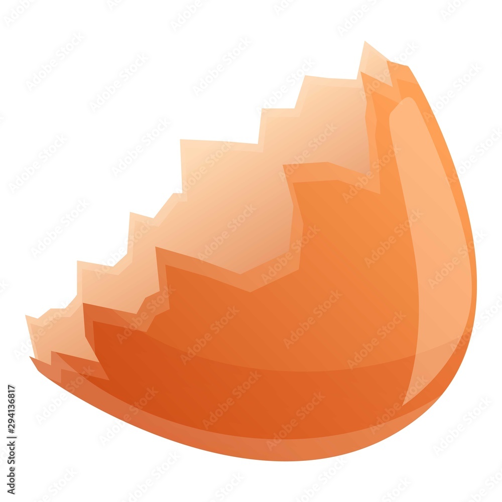 Poster egg shell icon. cartoon of egg shell vector icon for web design isolated on white background