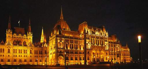 Fototapeta na wymiar Beautiful Gothic building with light at night