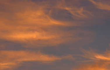 Amazing cloudscape with sunset sky. Colour background.