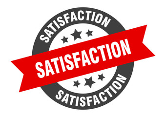 satisfaction sign. satisfaction black-red round ribbon sticker
