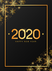 Happy New year 2020 greeting card, banner, poster design