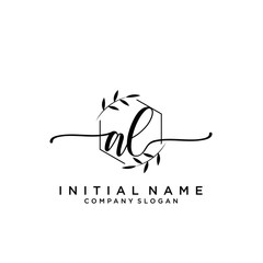 AL Beauty vector initial logo, handwriting logo.