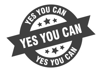 yes you can sign. yes you can black round ribbon sticker