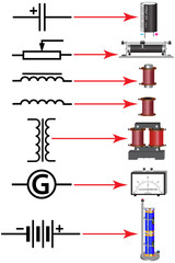 Symbols for electrical circuits and data for electrical devices.