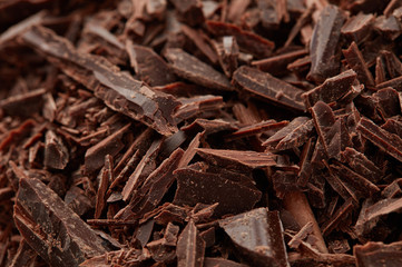 Chocolate shavings close-up