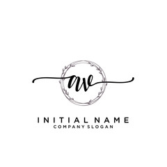 AV Beauty vector initial logo, handwriting logo.
