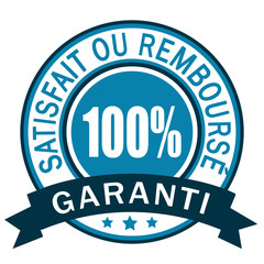 Fototapeta premium Gwarantowane 100% satysfakcji lub zwrot pieniędzy. Niebieska ikona.