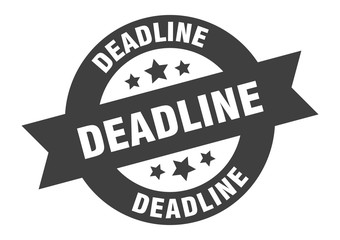 deadline sign. deadline black round ribbon sticker