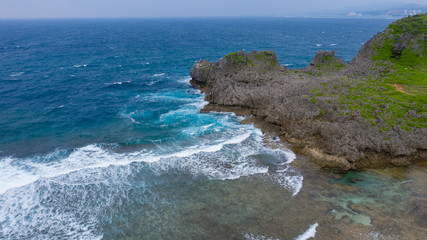 Okinawa, Naha, Japan sea and rocks 