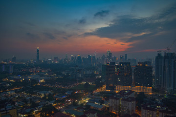 Obraz premium Kuala Lumpur at sunset, Malaysia
