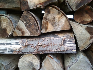 Firewood, Wooden log, Woodpile, Stack of wood stored for fuel, Background